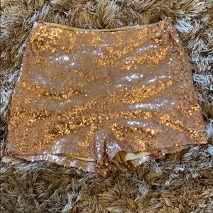 Gold Sequin Hot Shorts